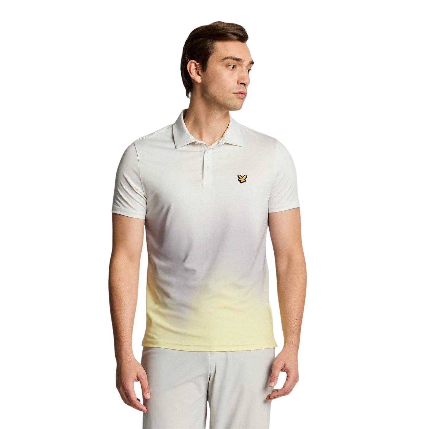 White - Front - Lyle & Scott Mens Gradient Polo Shirt