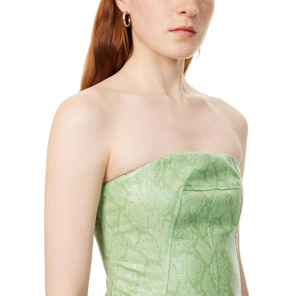 Green - Side - AmyLynn Womens-Ladies Snake Print Slim Tube Top