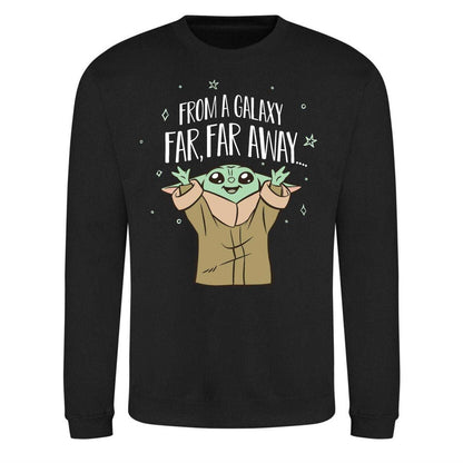 Black - Front - Star Wars The Mandalorian Unisex Adult From A Galaxy Far Away Sweatshirt