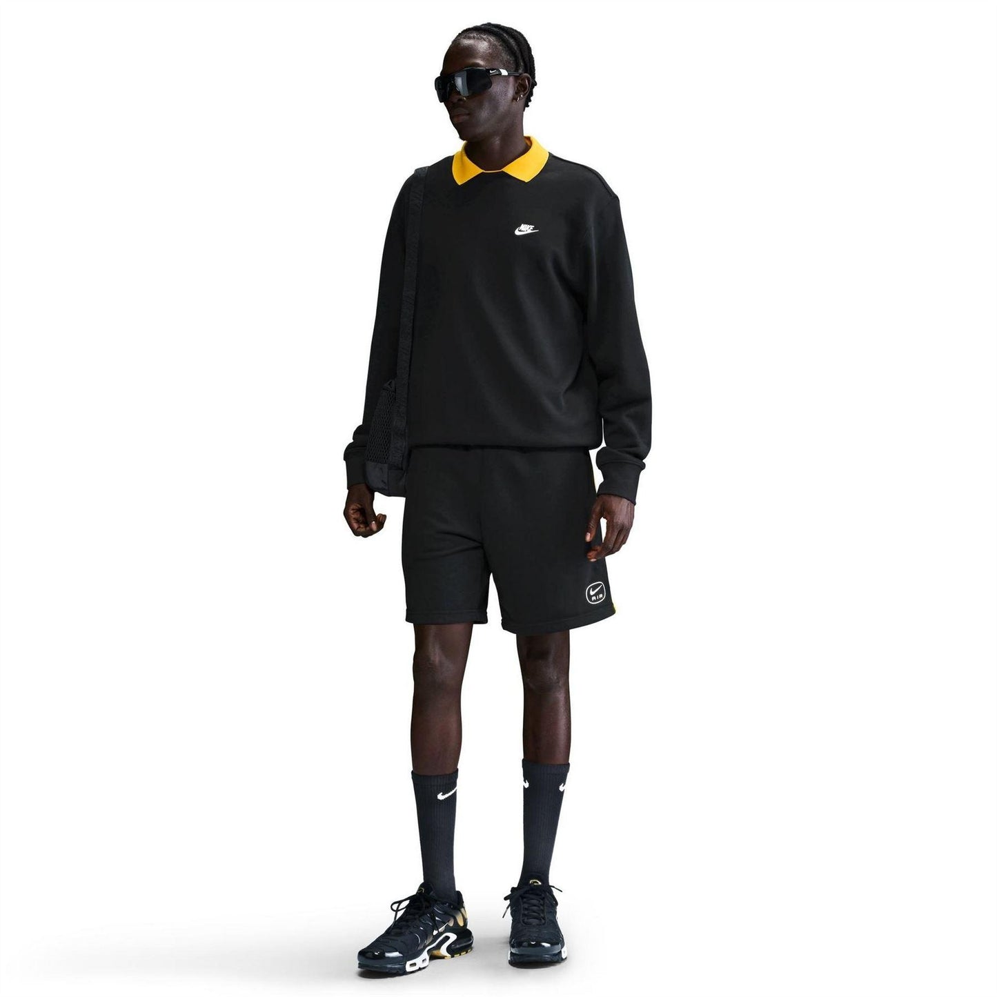Black - Side - Nike Mens Air Bermuda Sweat Shorts