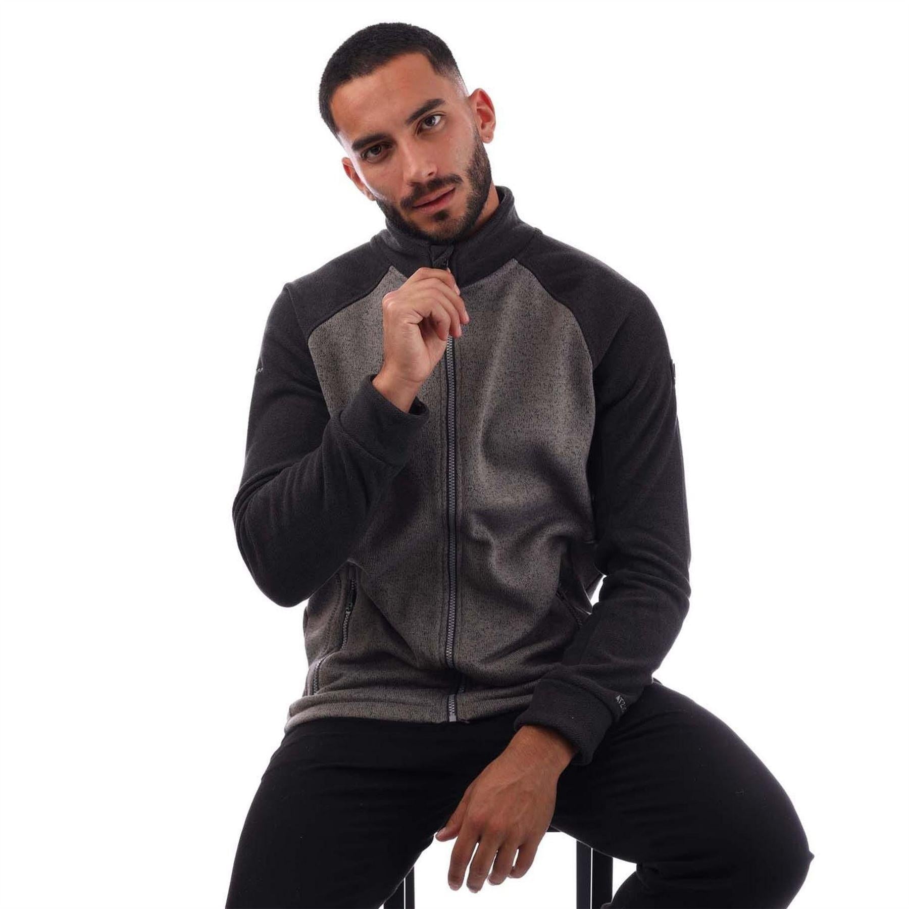 Grey - Lifestyle - Trespass Mens Contrast Sleeves Fleece Jacket