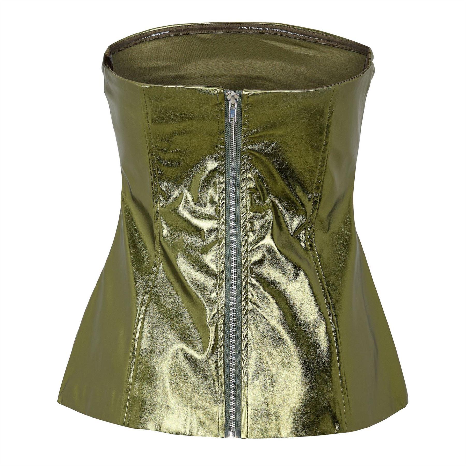Green - Back - AmyLynn Womens-Ladies Slim Tube Top