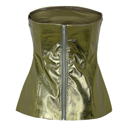 Green - Back - AmyLynn Womens-Ladies Slim Tube Top
