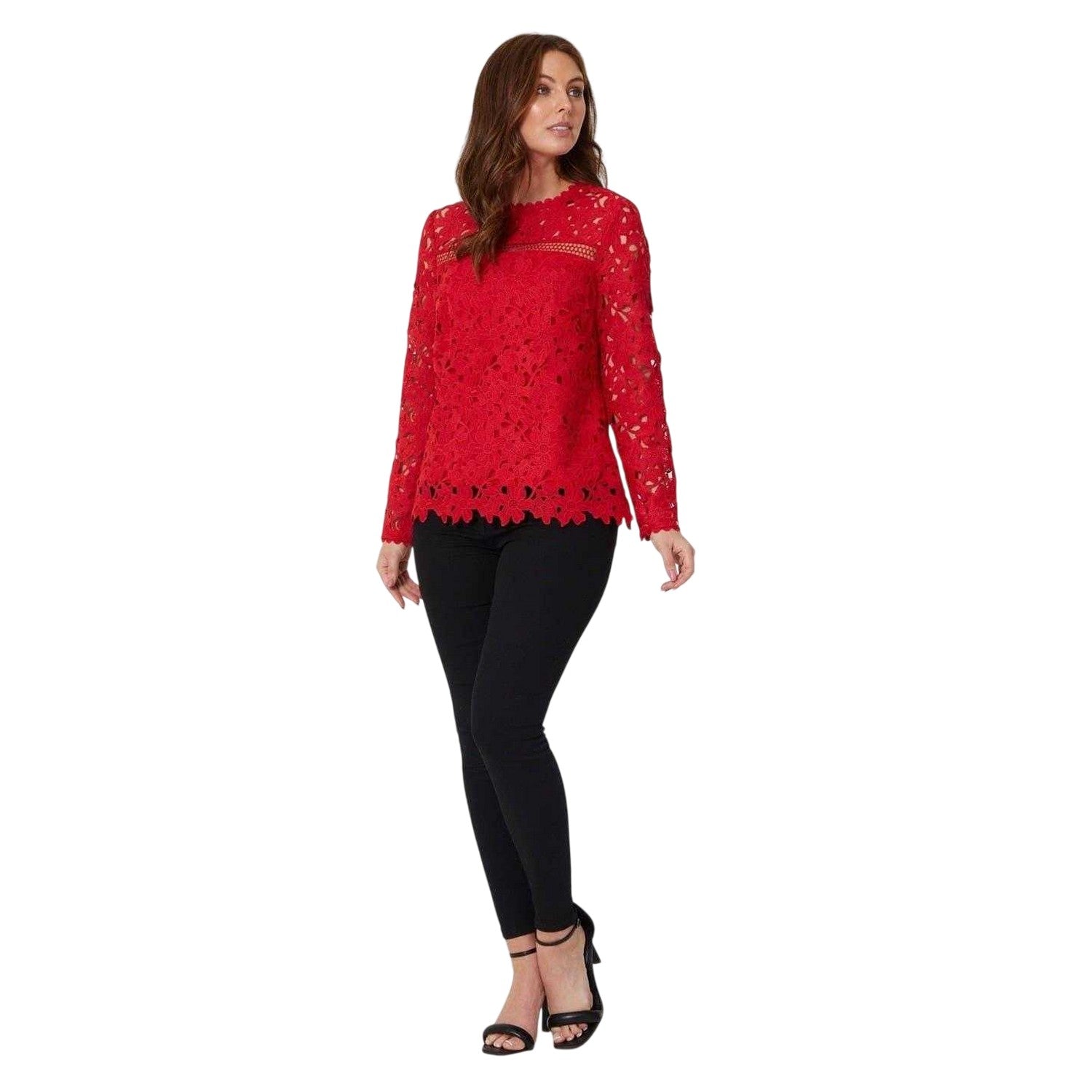 Burgundy - Lifestyle - Be You Womens-Ladies Lace Top