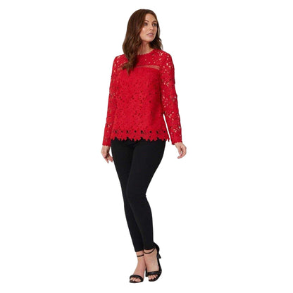 Burgundy - Lifestyle - Be You Womens-Ladies Lace Top