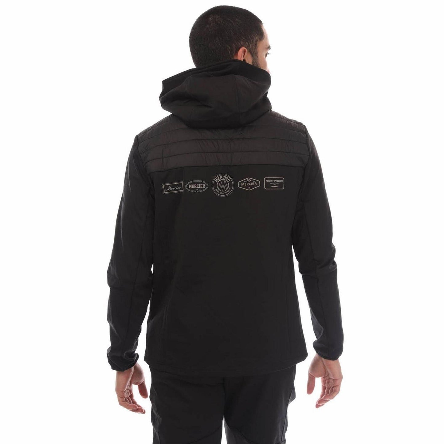 Black - Back - Mercier Mens Dynamic Full Zip Hoodie