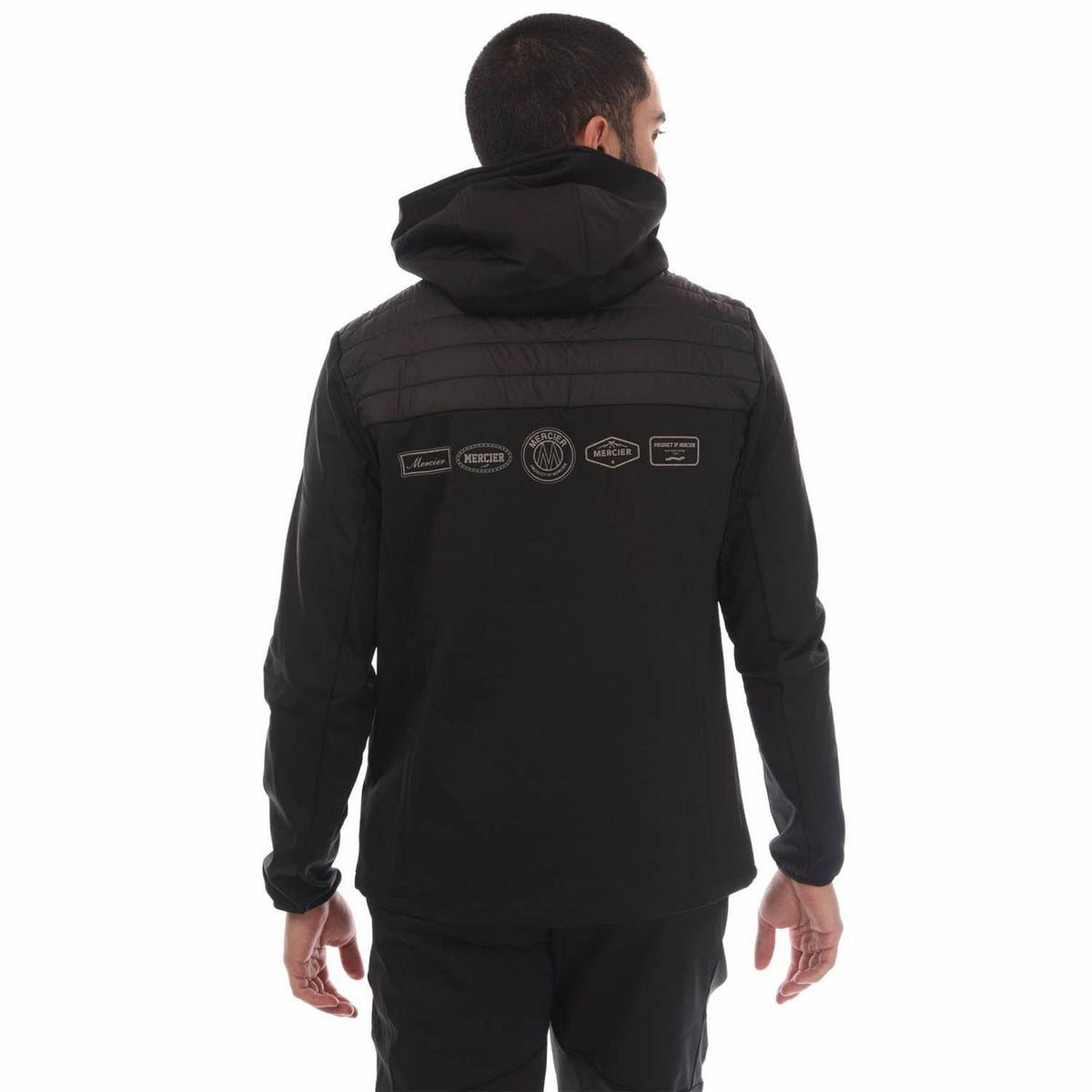 Black - Back - Mercier Mens Dynamic Full Zip Hoodie