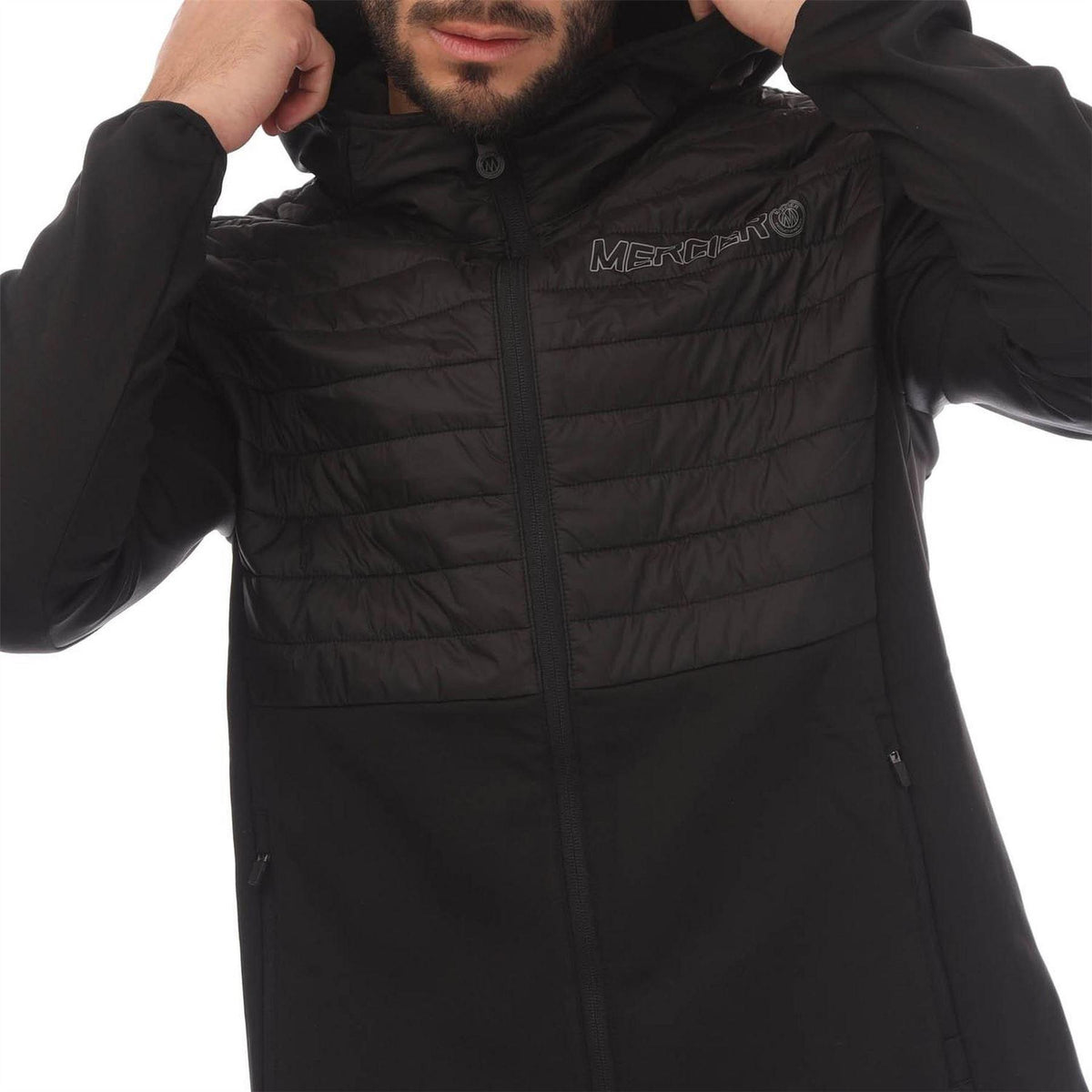 Black - Side - Mercier Mens Dynamic Full Zip Hoodie