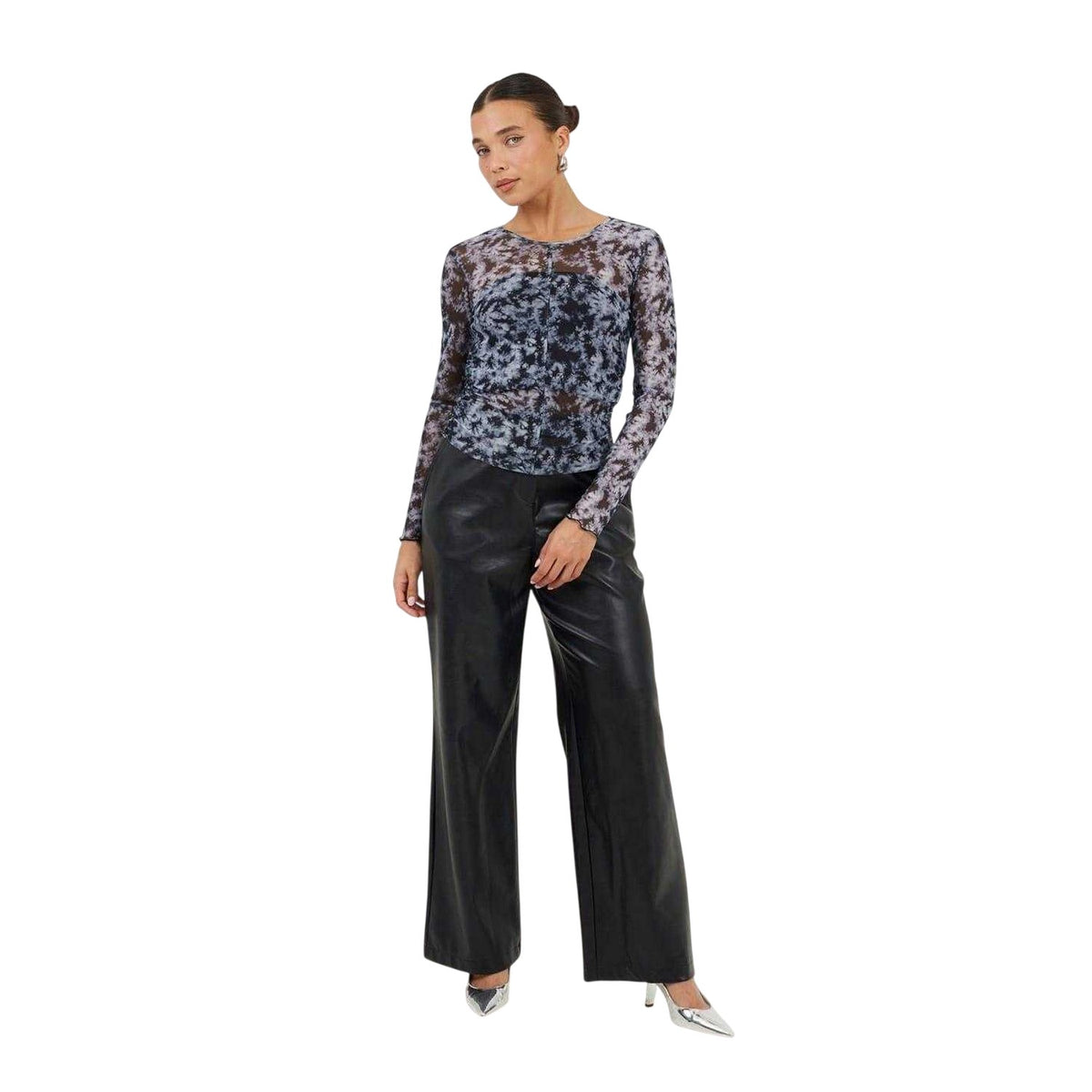 Black-White - Lifestyle - Brave Soul Womens-Ladies Tie Dye Mesh Top
