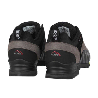 Charcoal-Lime - Back - Karrimor Mens Hot Route Suede Walking Shoes