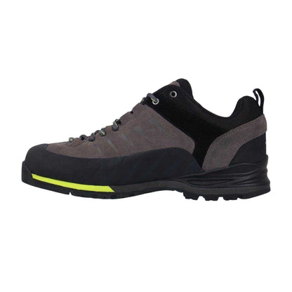 Charcoal-Lime - Side - Karrimor Mens Hot Route Suede Walking Shoes