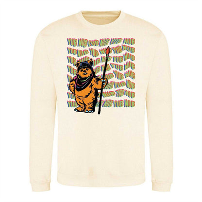 White - Front - Star Wars Unisex Adult Yub Nub Ewok Sweatshirt