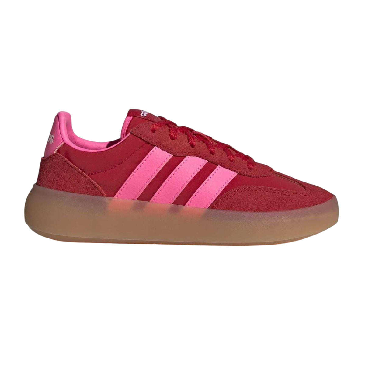 Scarlet-Pink - Front - Adidas Childrens-Kids Barreda Leather Platform Trainers