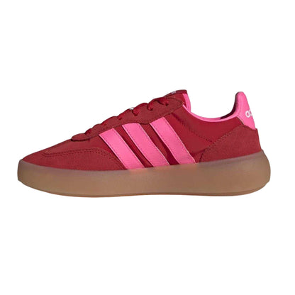 Scarlet-Pink - Side - Adidas Childrens-Kids Barreda Leather Platform Trainers