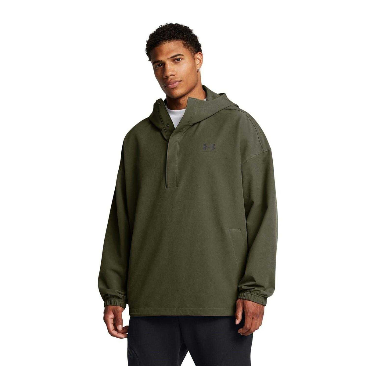 Green - Side - Under Armour Mens Relaxed Fit Hoodie