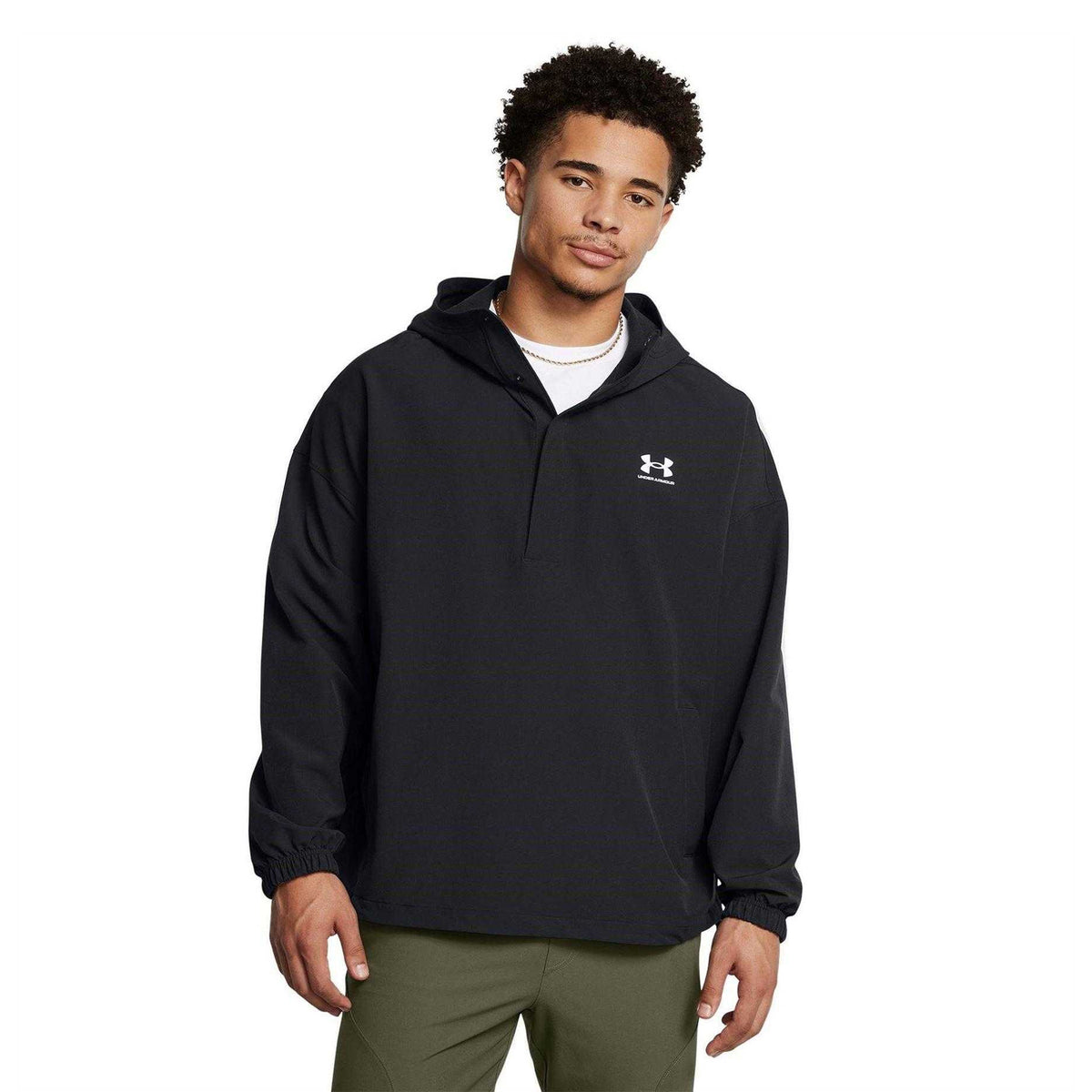 Black - Side - Under Armour Mens Relaxed Fit Hoodie