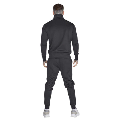 Black - Back - SikSilk Mens Essential Athletic Jacket
