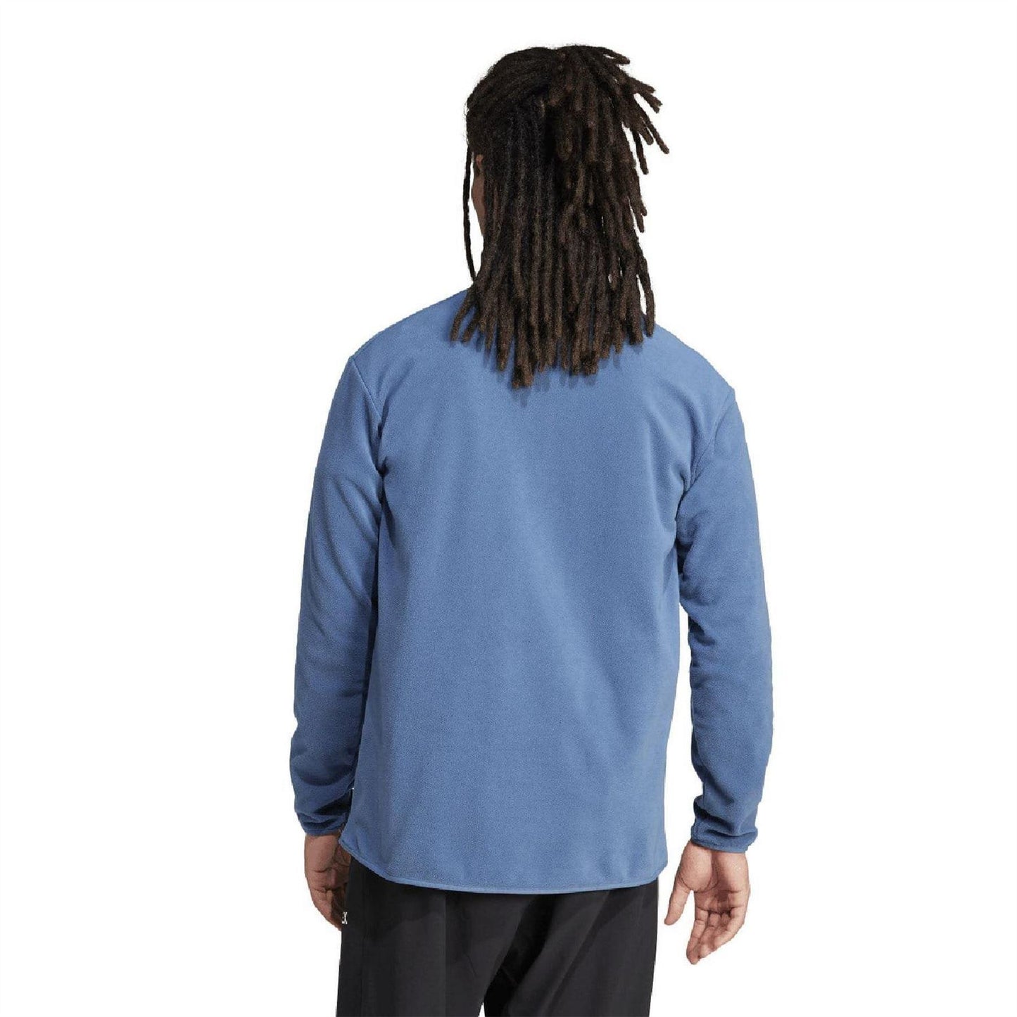 Grey - Side - Adidas Mens Terrex Multi Essentials Half Zip Fleece Top
