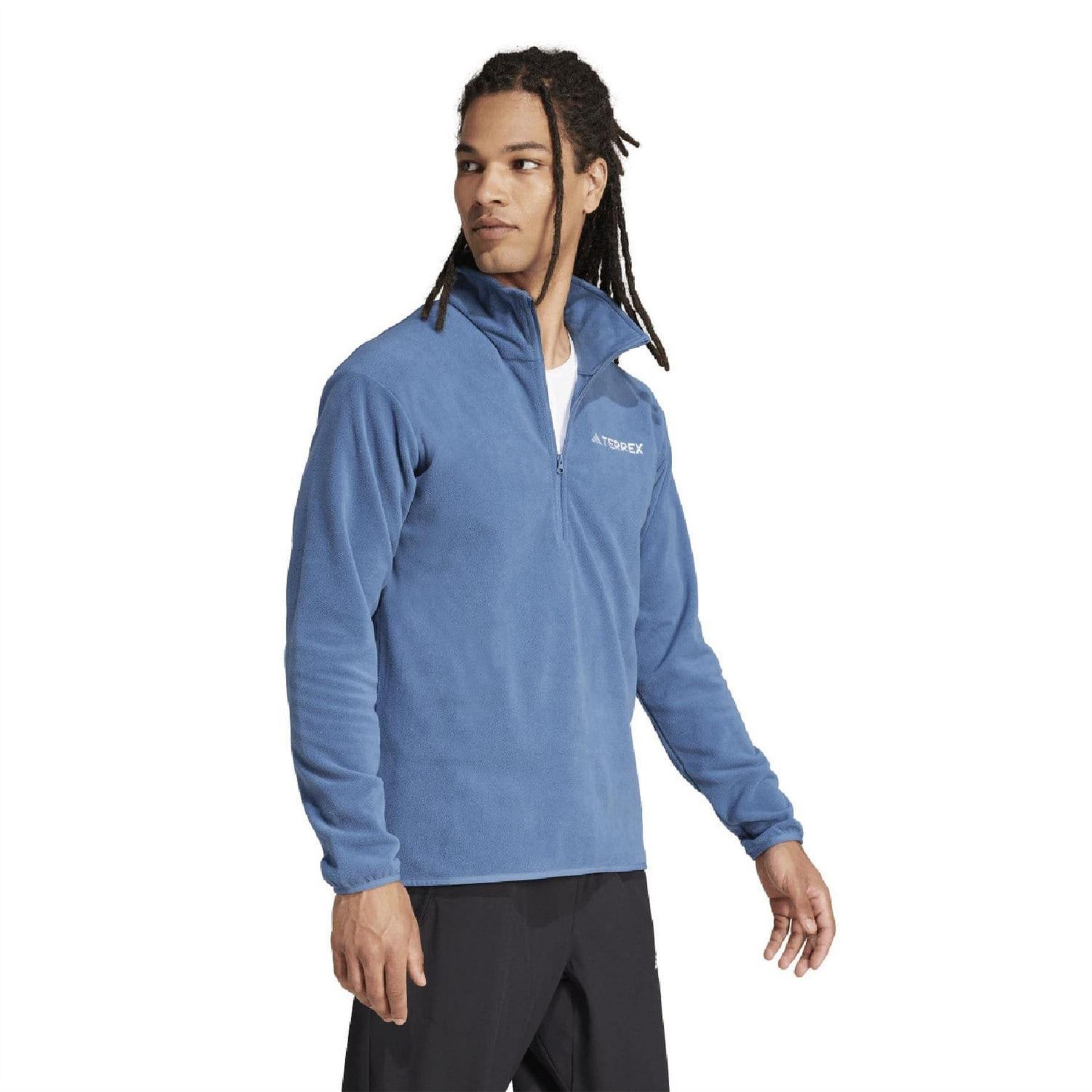 Grey - Lifestyle - Adidas Mens Terrex Multi Essentials Half Zip Fleece Top