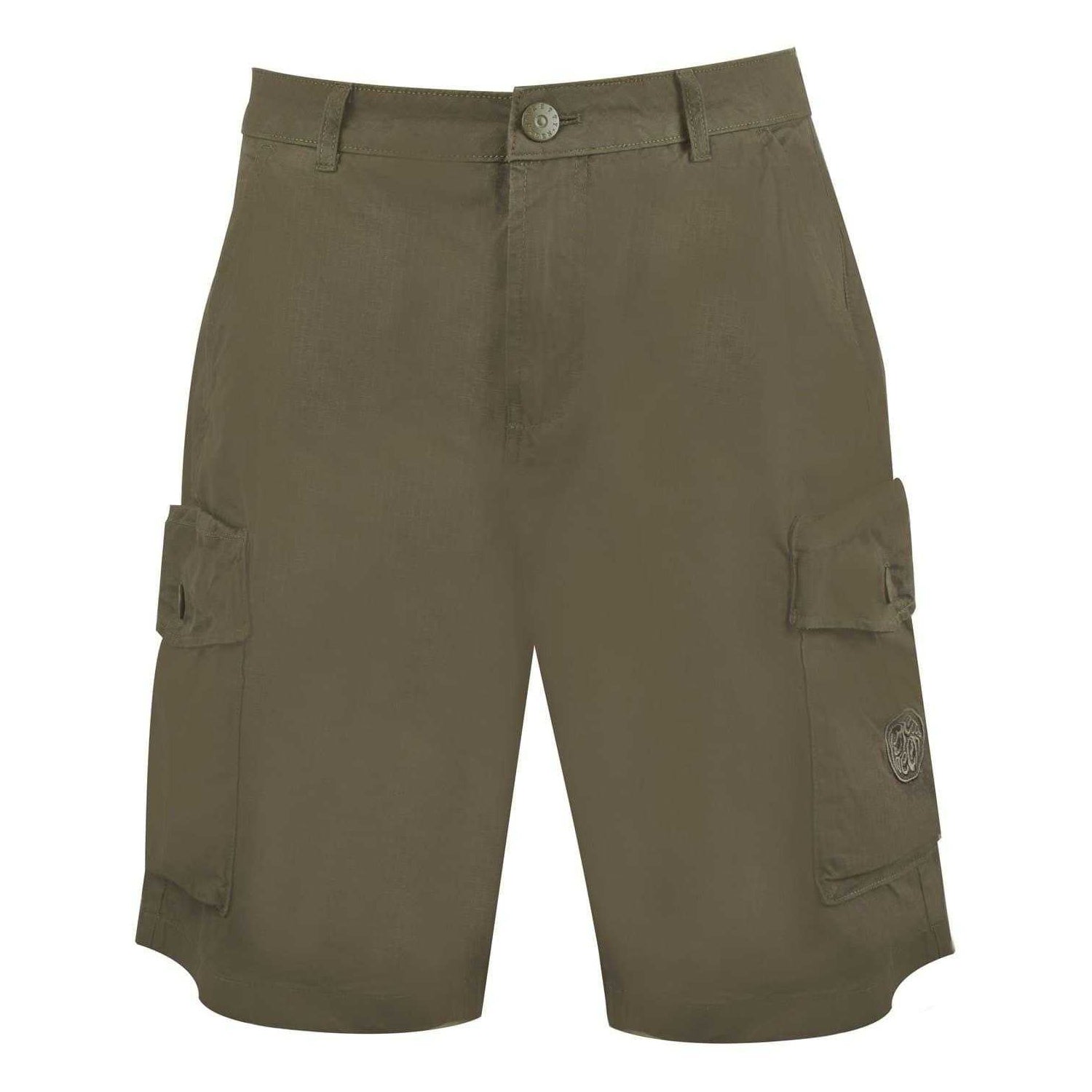 Khaki Green - Front - Pretty Green Mens Miles Cargo Shorts