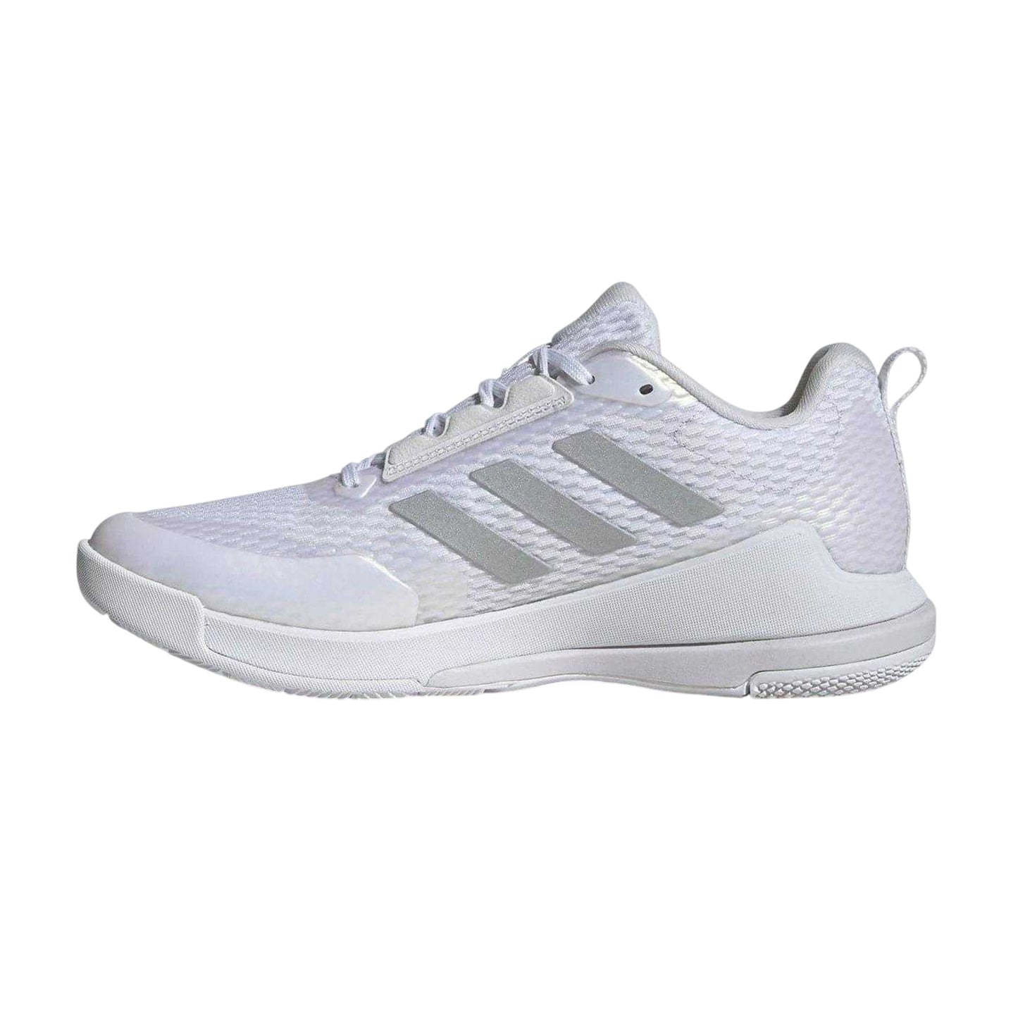 White - Side - Adidas Womens-Ladies Novaflight 2 Indoor Court Trainers