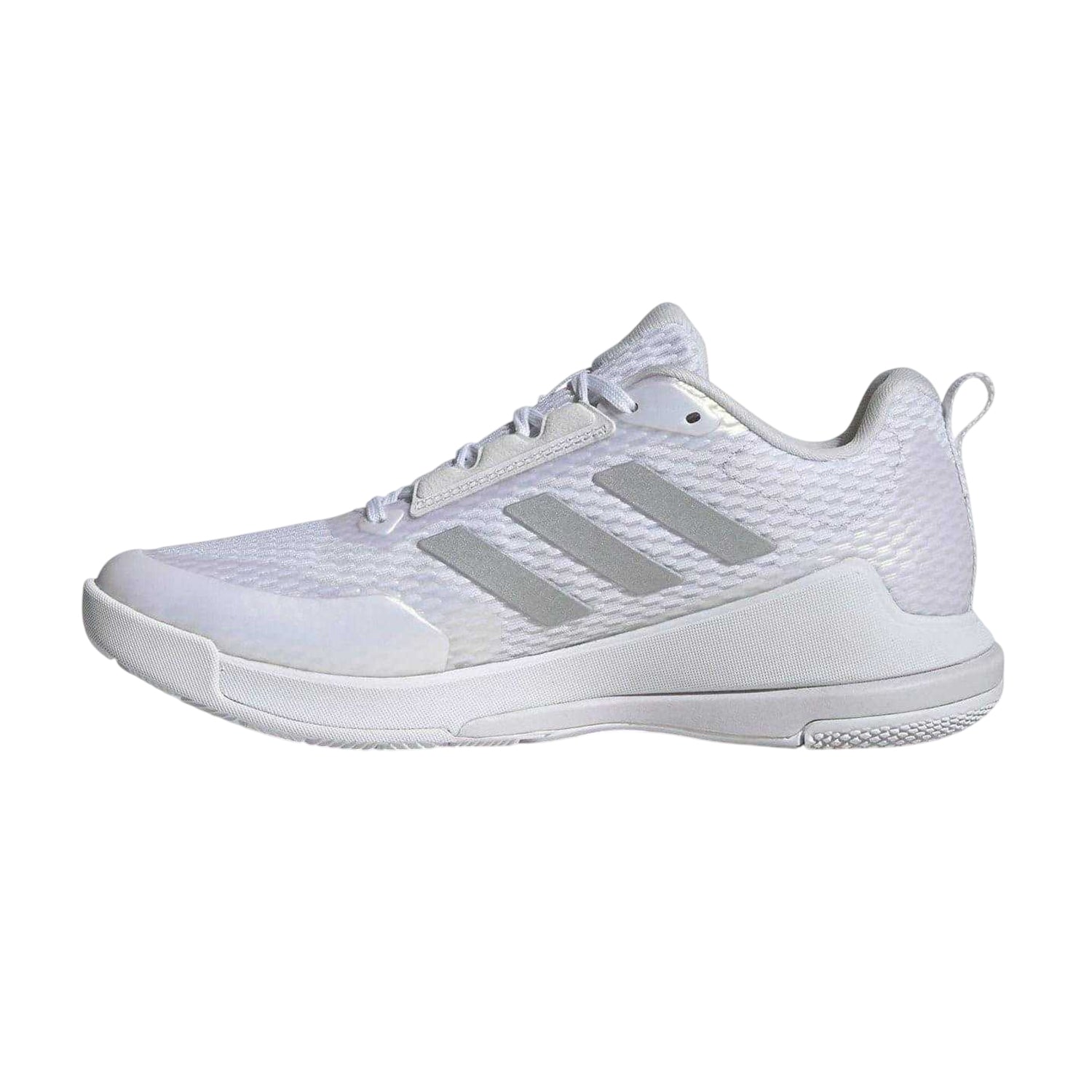 White - Side - Adidas Womens-Ladies Novaflight 2 Indoor Court Trainers