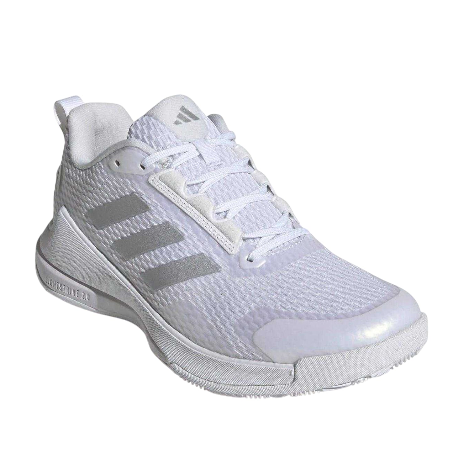 White - Pack Shot - Adidas Womens-Ladies Novaflight 2 Indoor Court Trainers