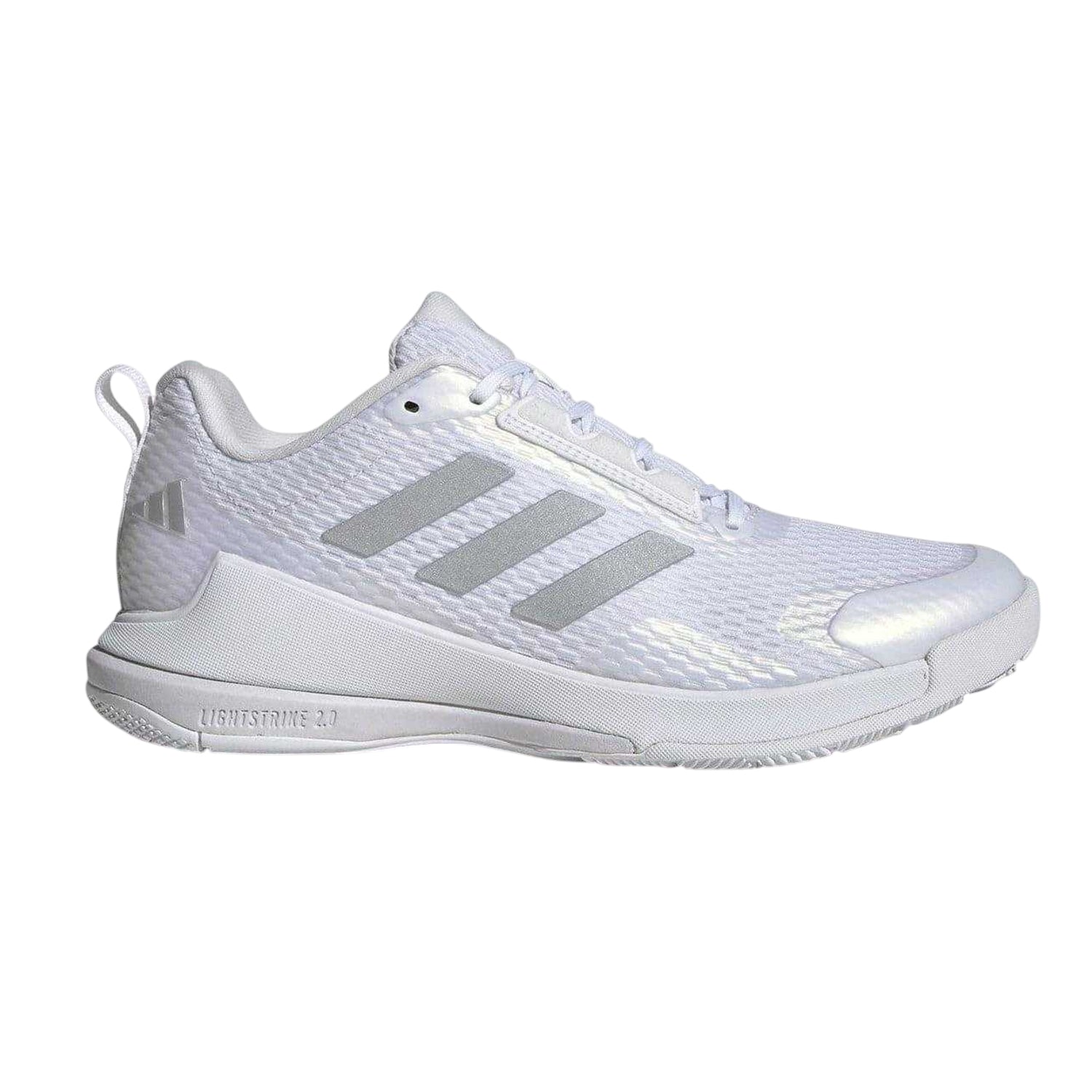 White - Front - Adidas Womens-Ladies Novaflight 2 Indoor Court Trainers