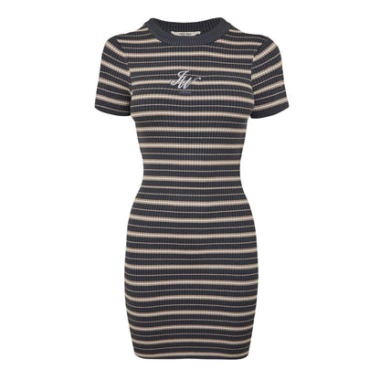 Carbon - Front - Jack Wills Womens-Ladies Striped Ribbed Bodycon Dress