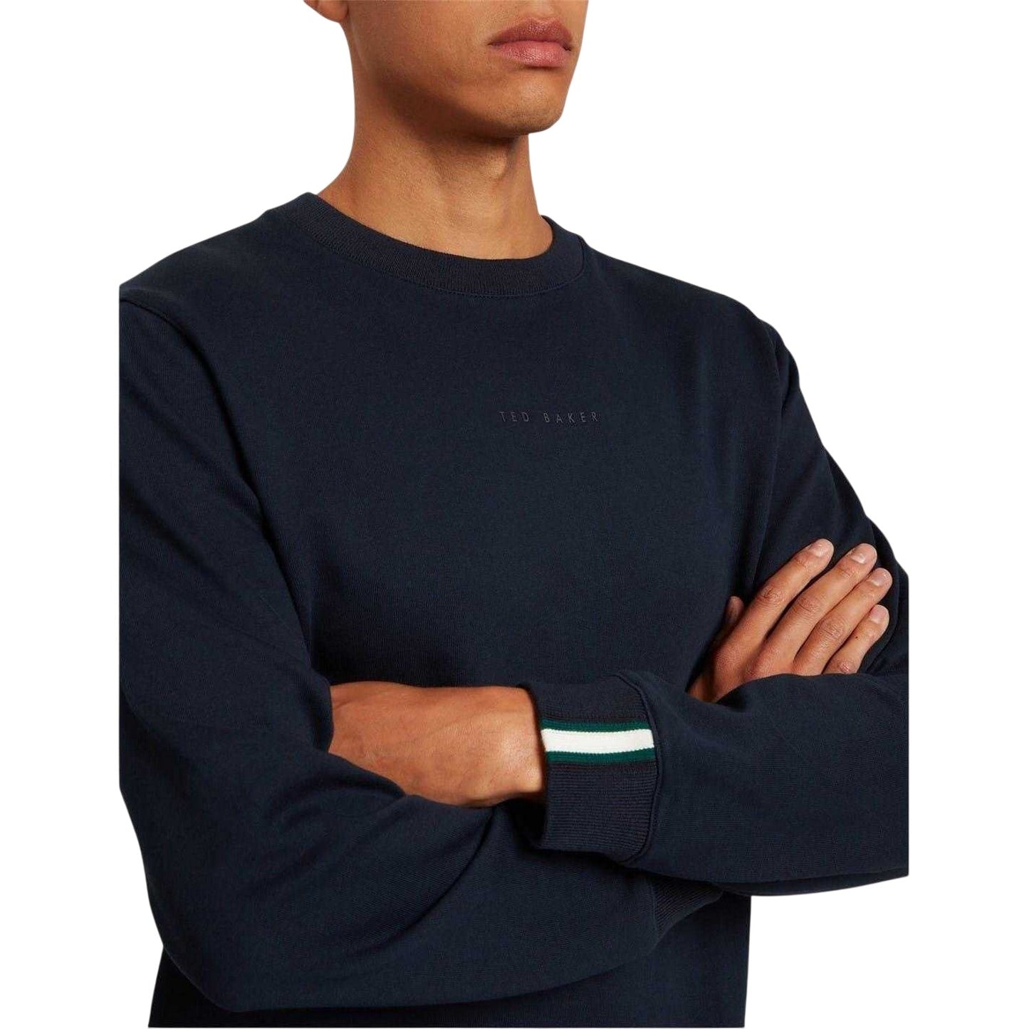 Navy - Side - Ted Baker Mens Crew Neck Sweatshirt