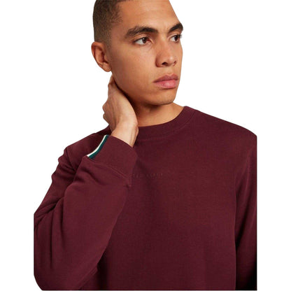Oxblood - Side - Ted Baker Mens Crew Neck Sweatshirt