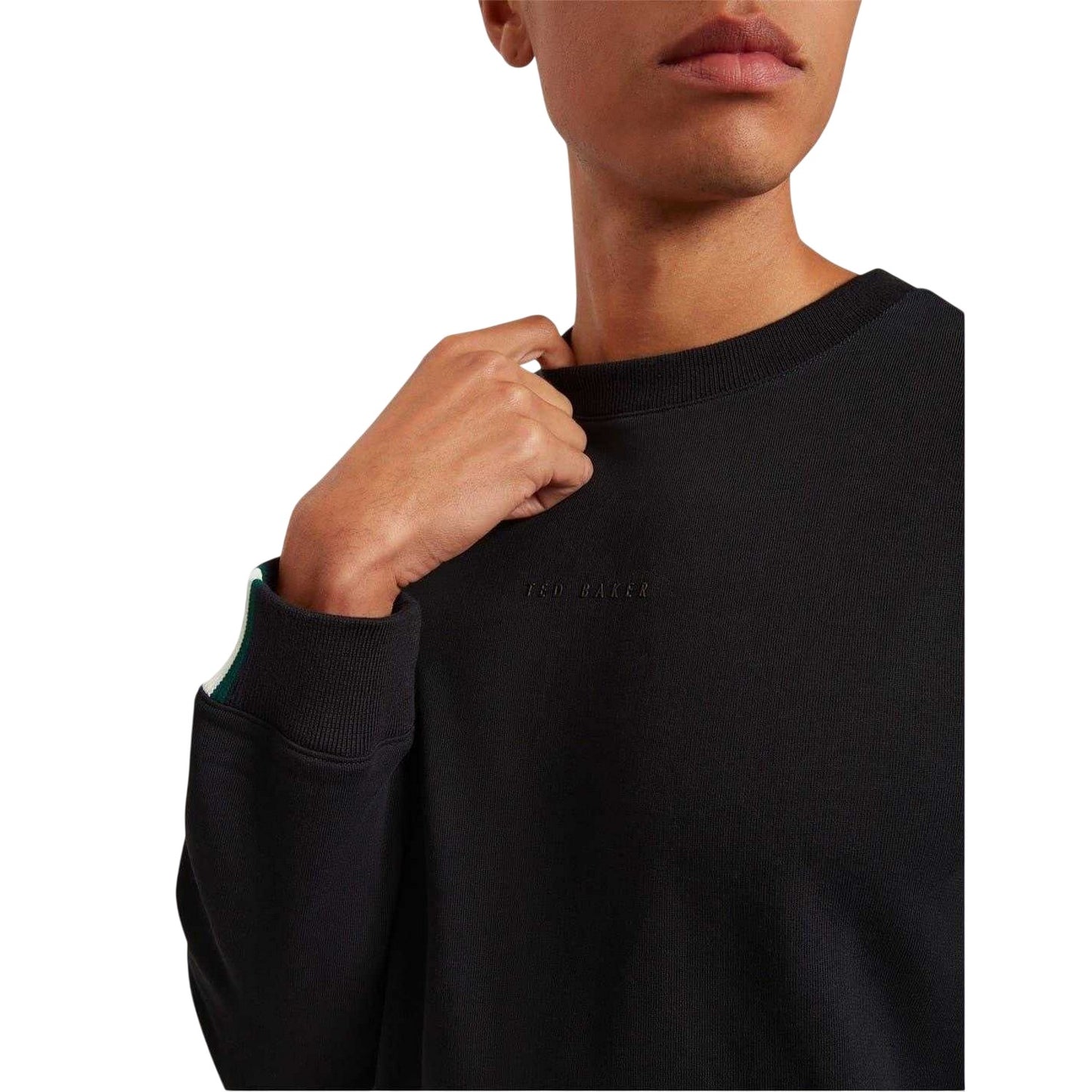 Black - Side - Ted Baker Mens Crew Neck Sweatshirt
