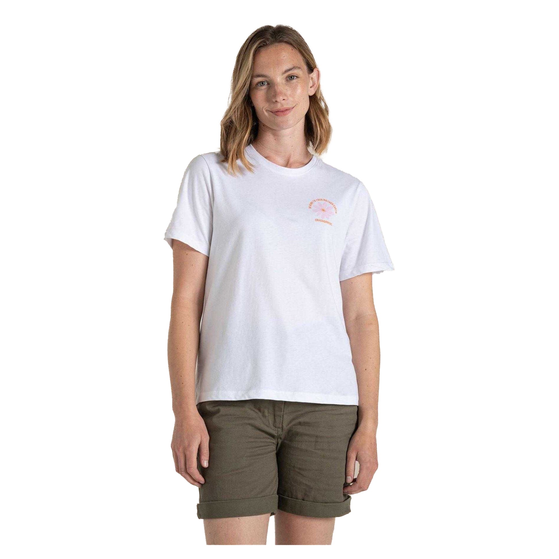 White - Front - Craghoppers Womens-Ladies Malibo Daisy Performance T-Shirt
