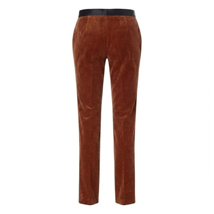 Brown - Back - Boss Mens H-Genius Cotton Trousers