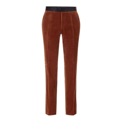 Brown - Front - Boss Mens H-Genius Cotton Trousers