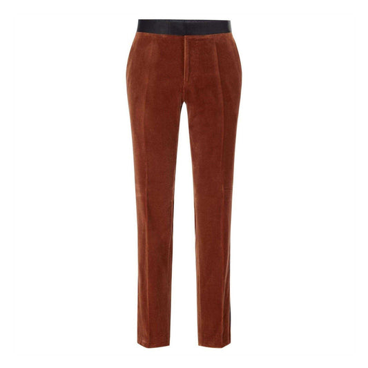 Brown - Front - Boss Mens H-Genius Cotton Trousers