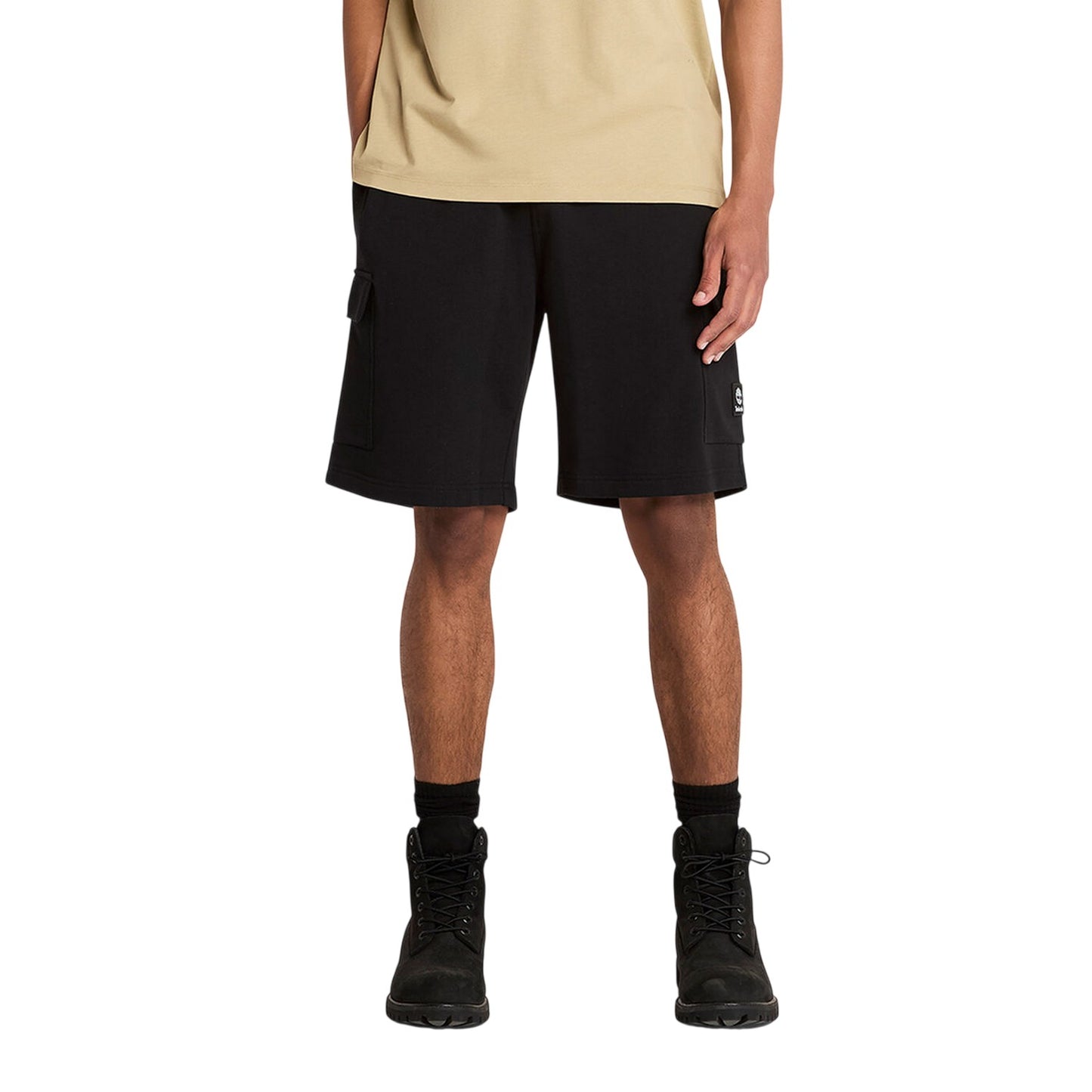 Black - Side - Timberland Mens Woven Cargo Shorts