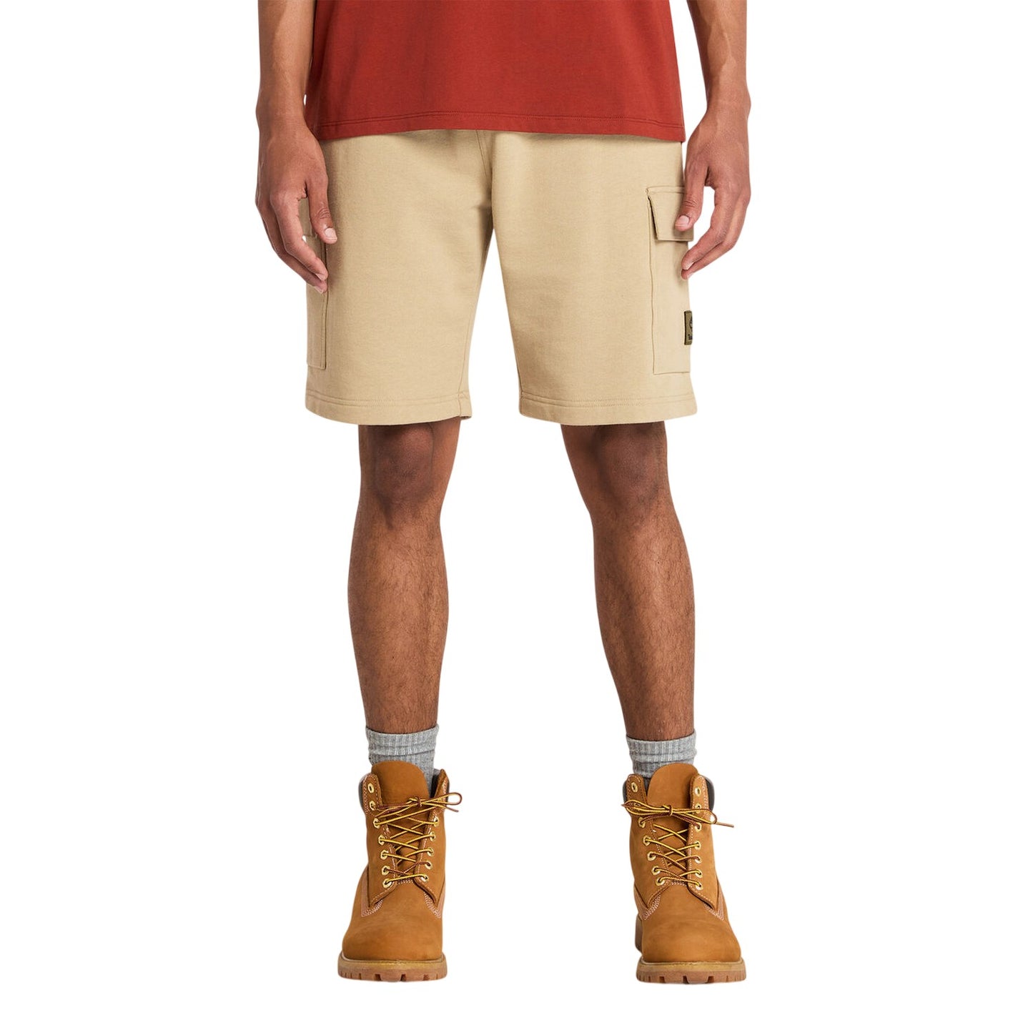 Lemon-Pepper - Side - Timberland Mens Woven Cargo Shorts
