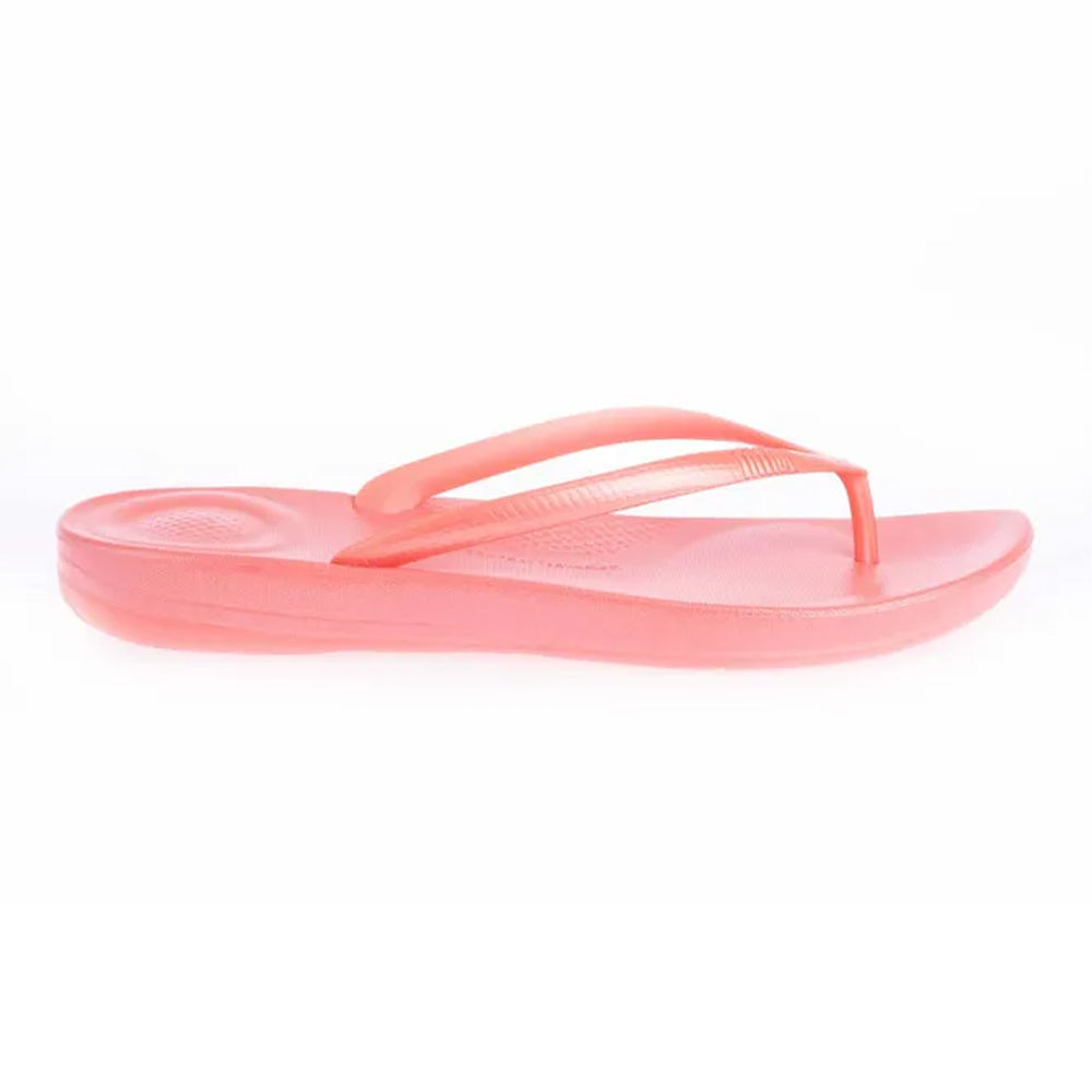 Coral - Back - FitFlop Womens-Ladies Pearlised iQushion Ergonomic Flip Flops