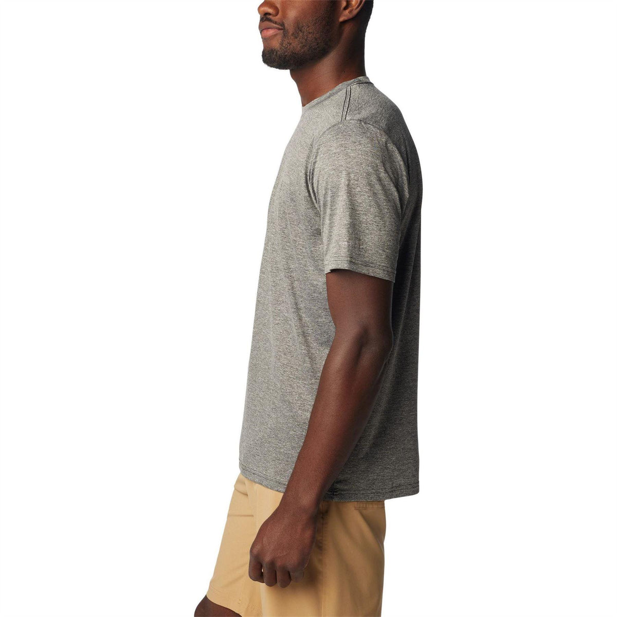 Black Heather - Side - Columbia Mens Hike Tech Trail Performance T-Shirt