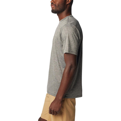 Black Heather - Side - Columbia Mens Hike Tech Trail Performance T-Shirt