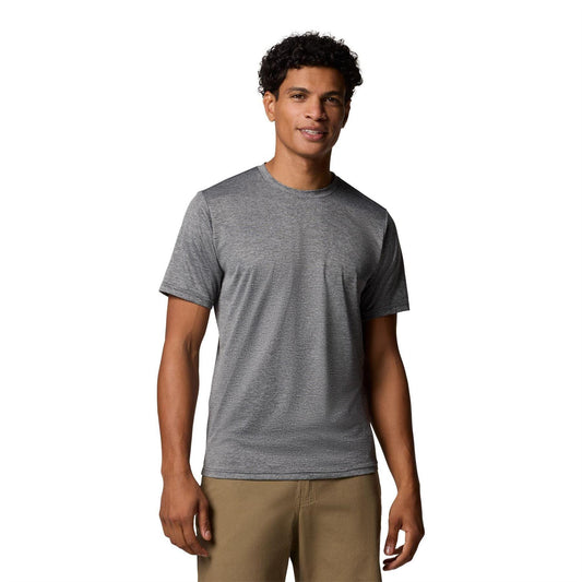 Black Heather - Front - Columbia Mens Hike Tech Trail Performance T-Shirt