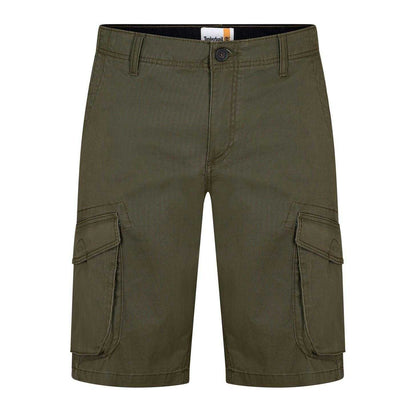 Leaf Green - Front - Timberland Mens Twill Casual Cargo Shorts