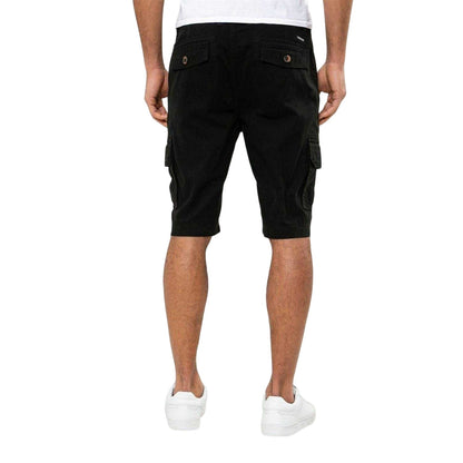 Black - Back - Threadbare Mens Bute Regular Cargo Shorts