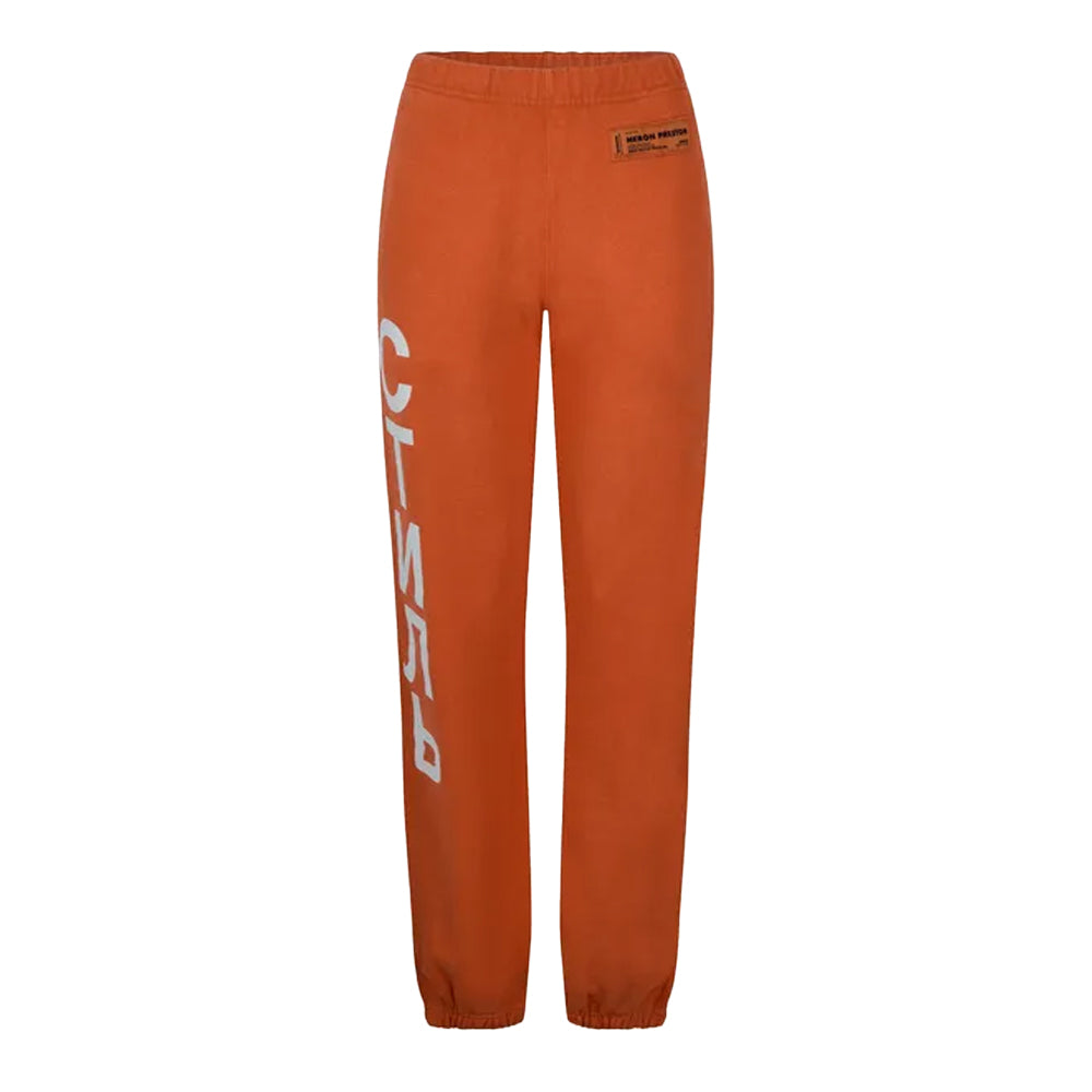 Orange-White - Front - Heron Preston Womens-Ladies CTNMB Taped Sweatpants