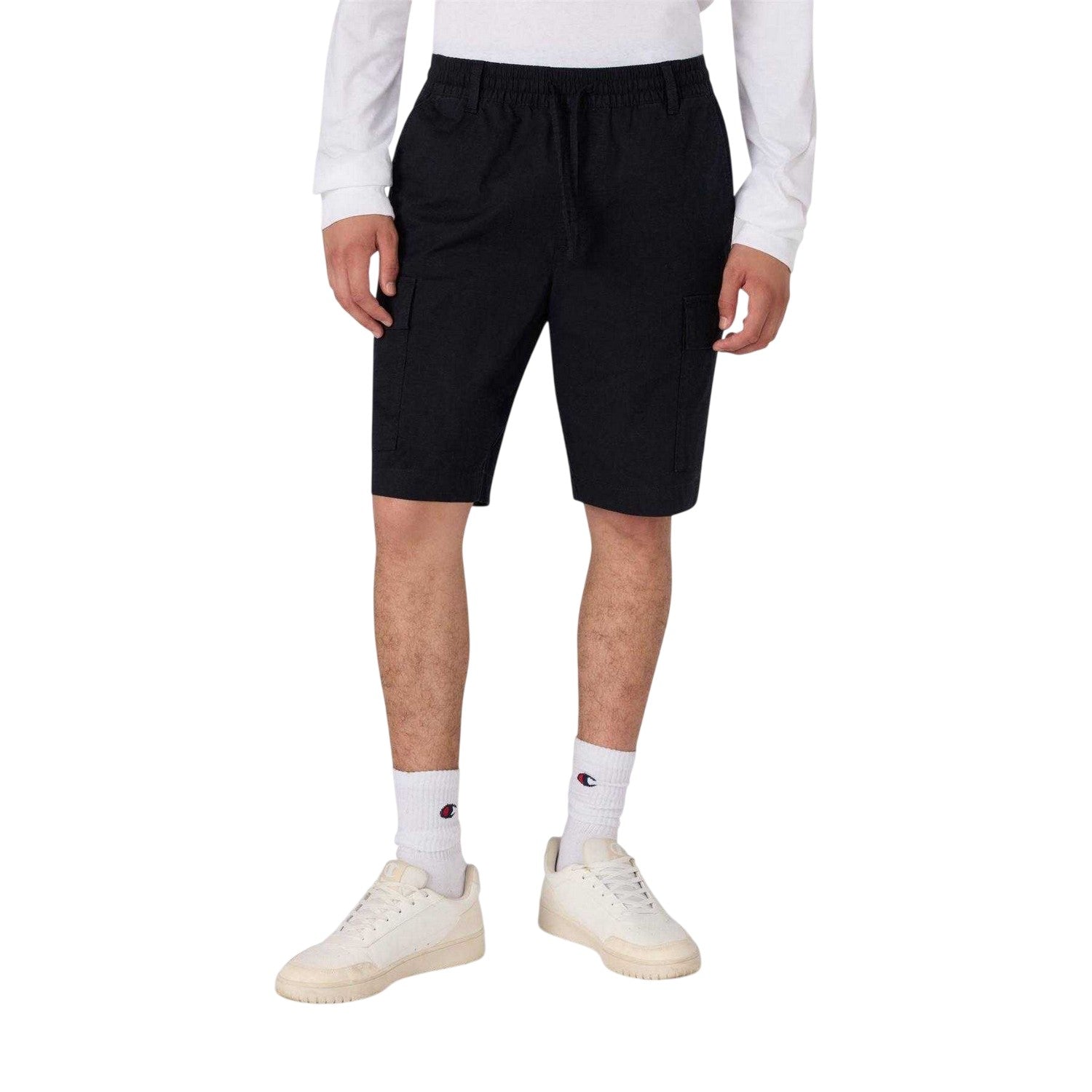 Black - Side - Champion Mens Comfort Cargo Shorts