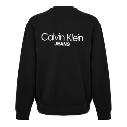 Black - Back - Calvin Klein Mens Crew Neck Regular Sweatshirt
