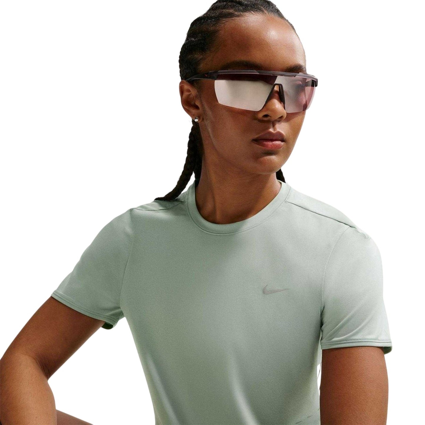 Green - Side - Nike Womens-Ladies Swift Dri-FIT Running T-Shirt