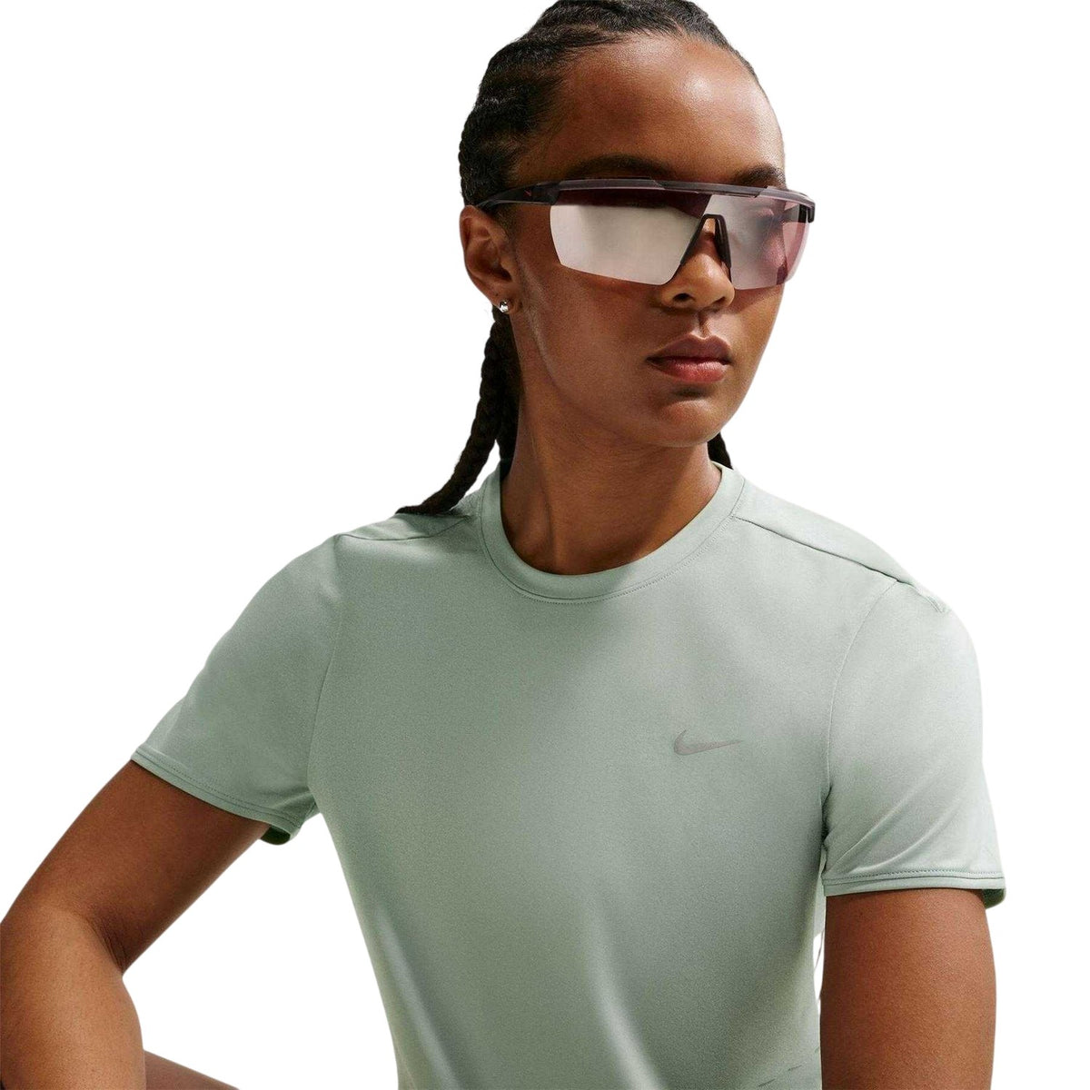 Green - Side - Nike Womens-Ladies Swift Dri-FIT Running T-Shirt