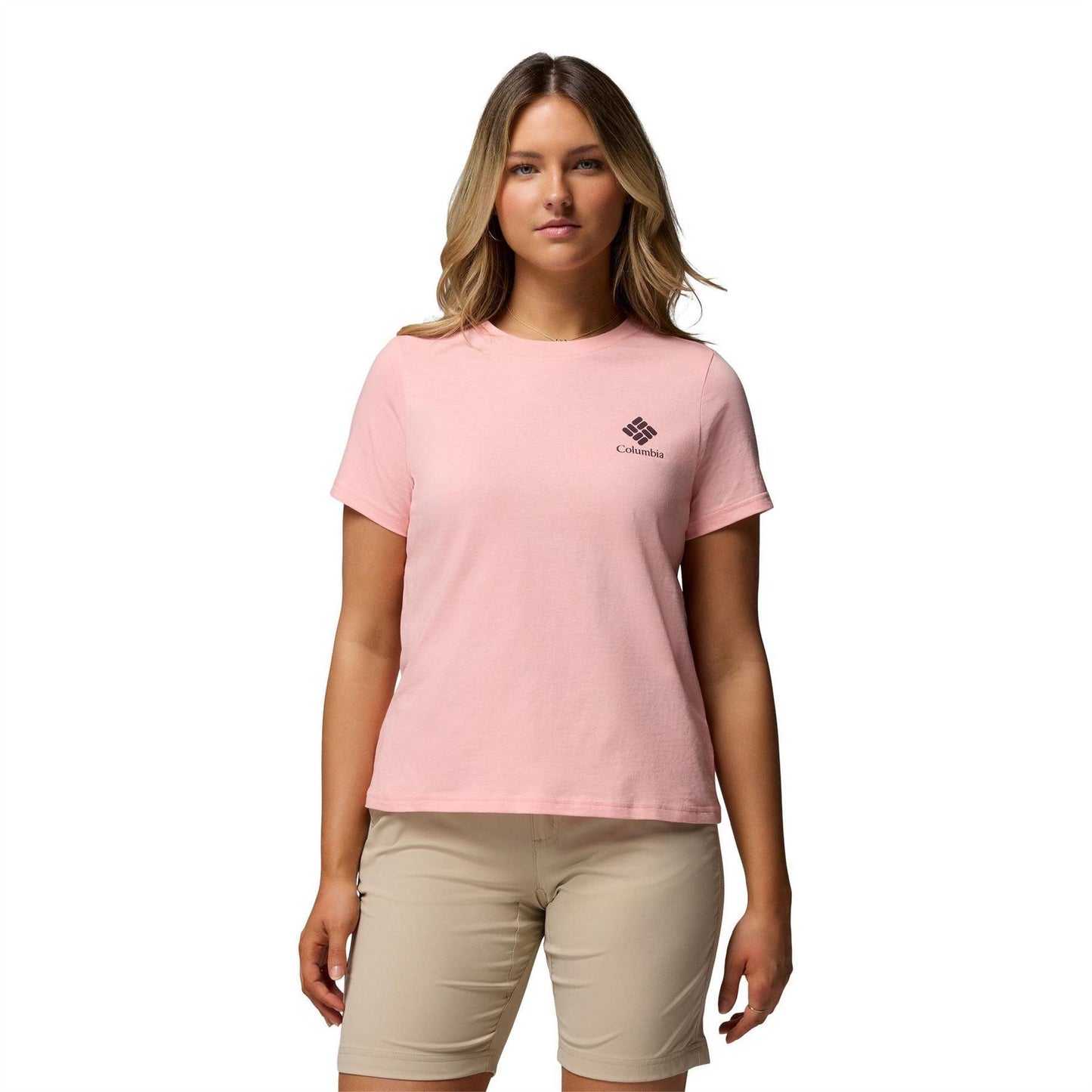 Pink - Front - Columbia Womens-Ladies Logo Performance T-Shirt